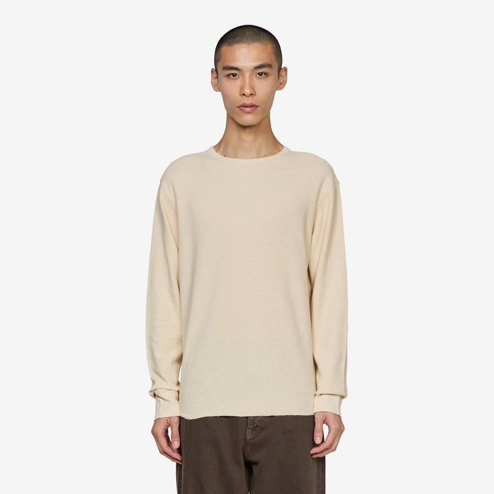 Waffle T-Shirt Longsleeve 015 Beige Front