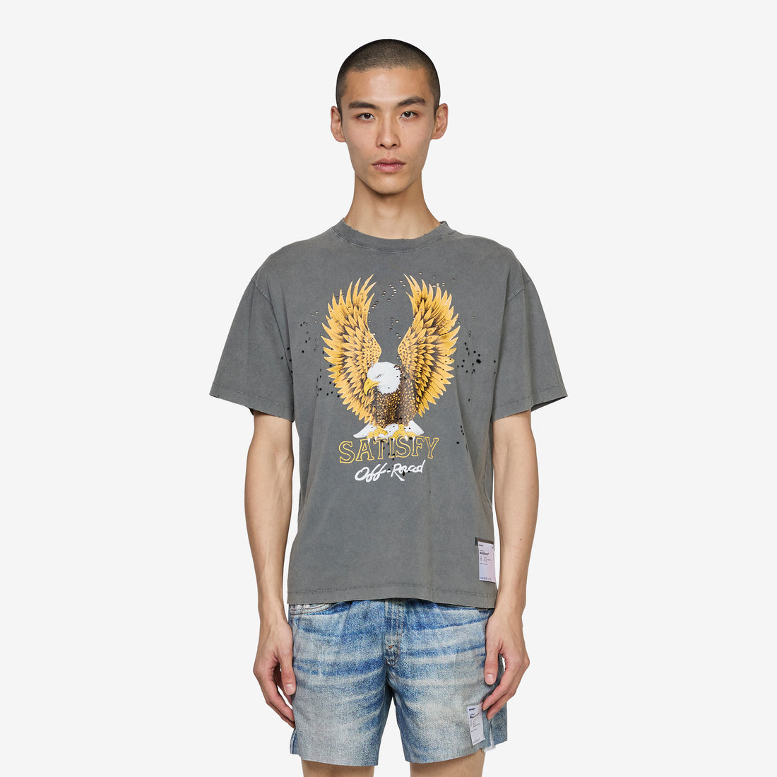 MothTech™ Eagle T-Shirt Faded Black Tees