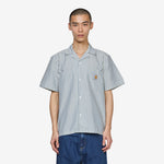 Leavel Shirt Leavel Stripe Blue River | Wax