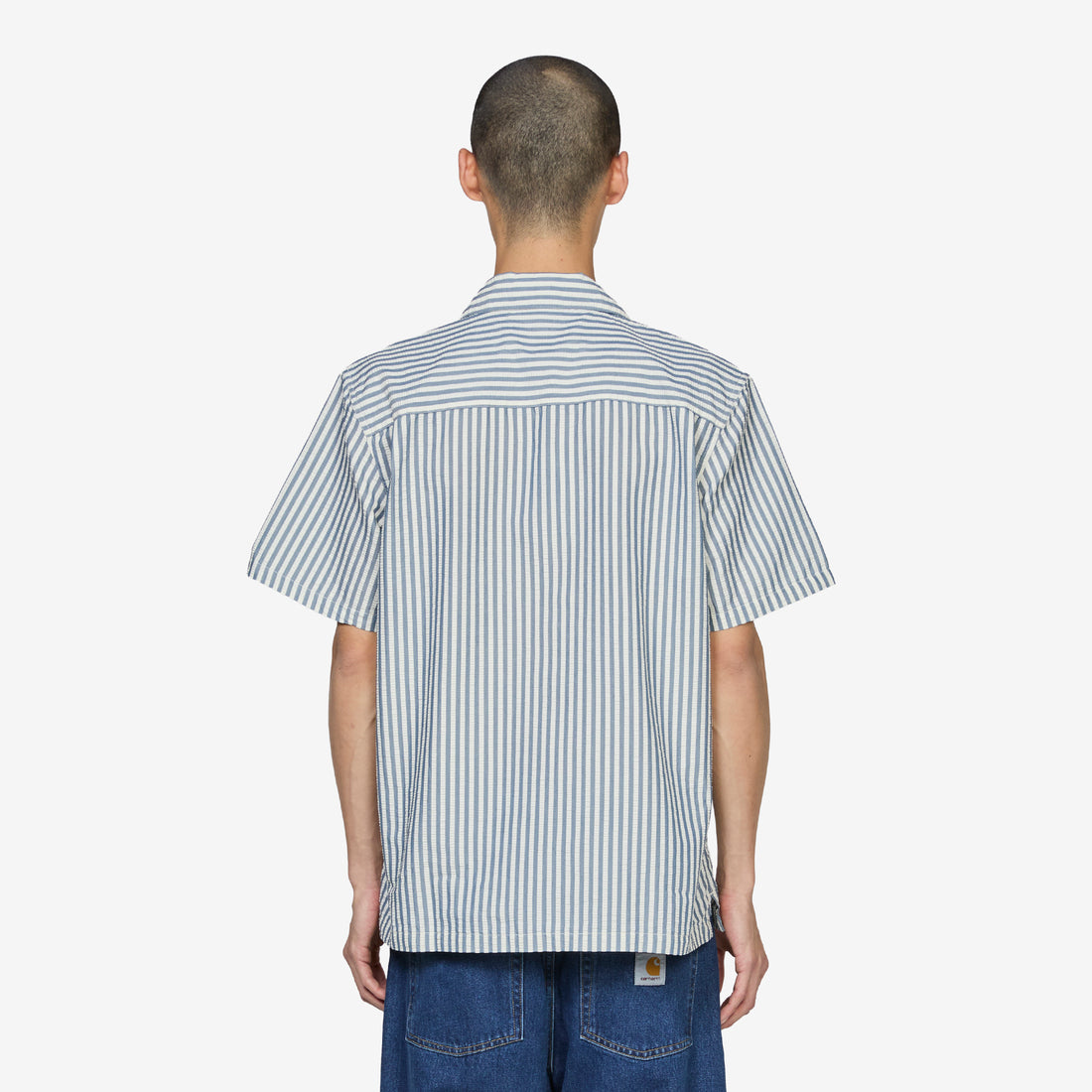 Leavel Shirt Leavel Stripe Blue River | Wax Shirts