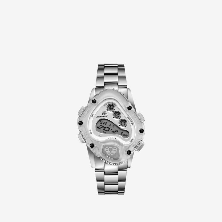 SINNGOUKI SGK001 Silver Precision Steel | Translucent Bezel | White Dial 41mm Front