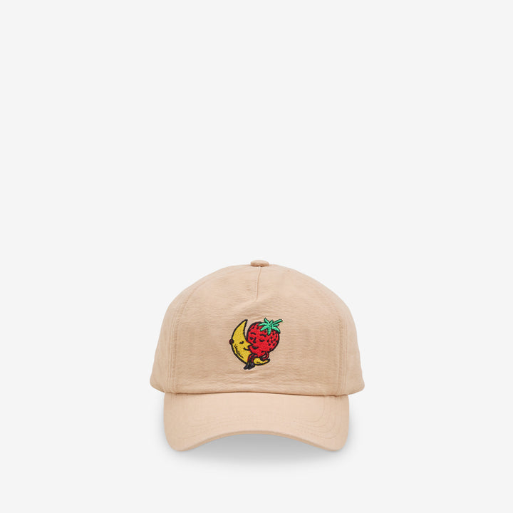 Logo Embroidered Cap Beige Front