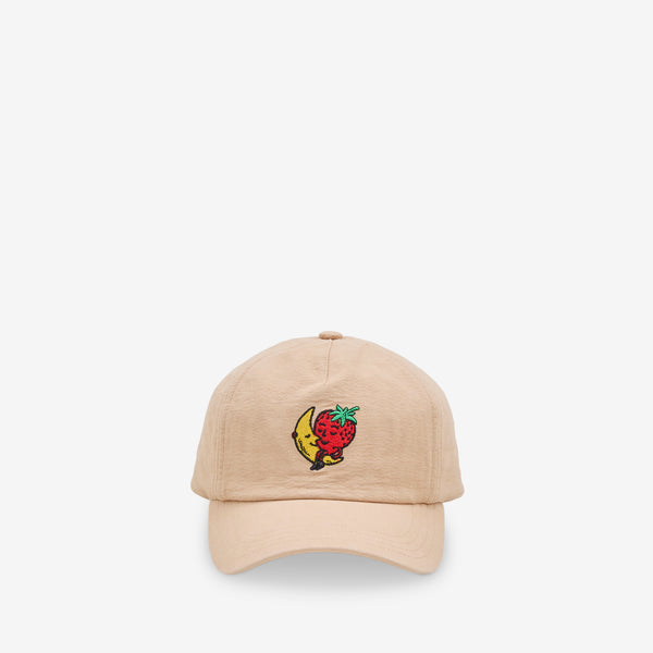 Logo Embroidered Cap Beige Headwear