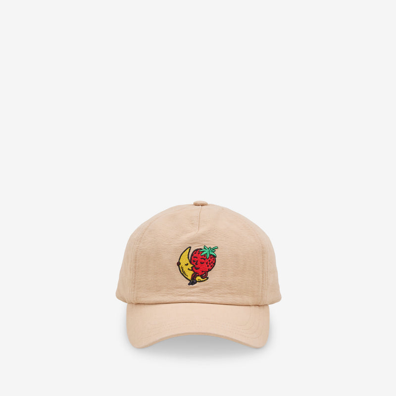 Logo Embroidered Cap Beige Headwear