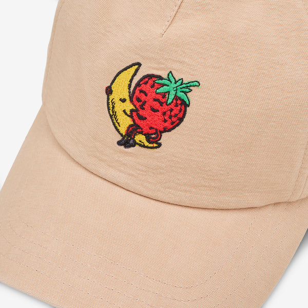 Logo Embroidered Cap Beige Headwear