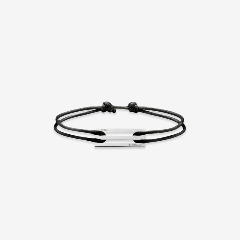 Silver Cord Bracelet le 2.5g Black