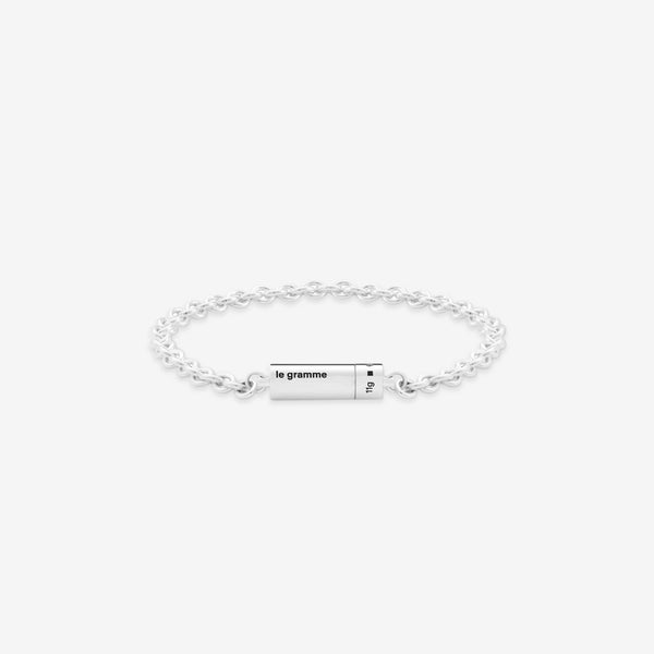 11g Polished Sterling Silver Chain Cable Bracelet
