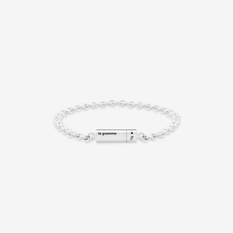 11g Polished Sterling Silver Chain Cable Bracelet