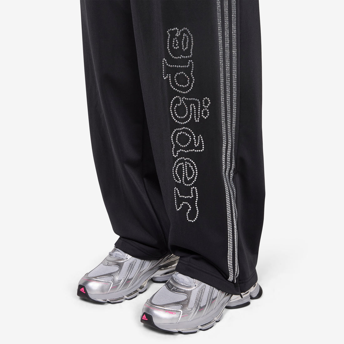 SP5DER x Rhinestone Trackpant Black Pants