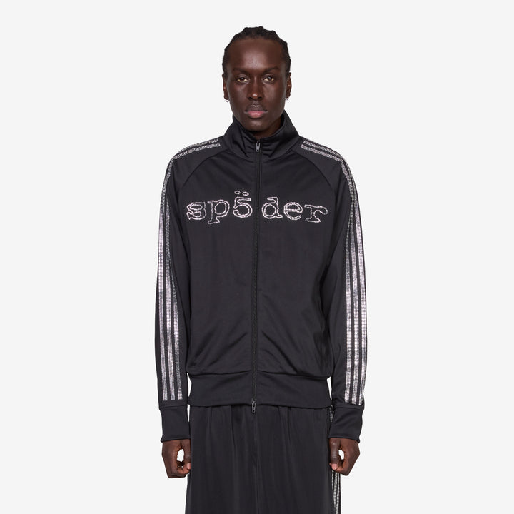 SP5DER x Rhinestone Tracktop Black Front