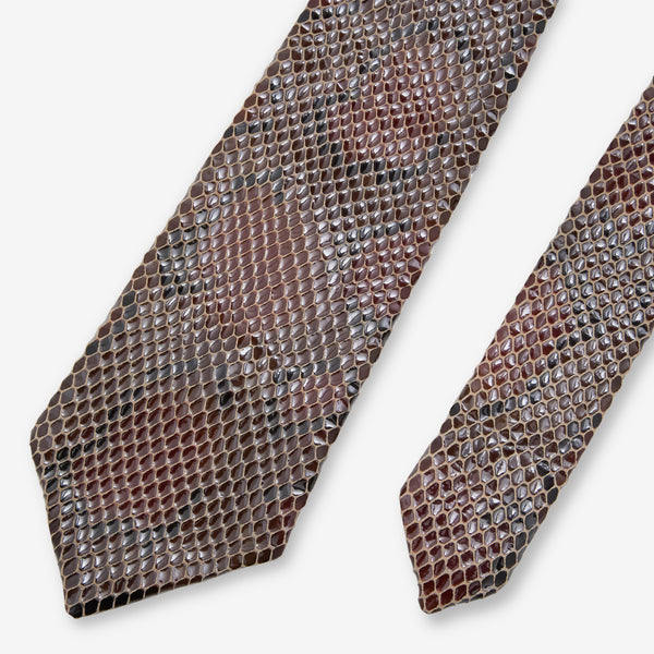 Leather Tie Brown Snake Accessories