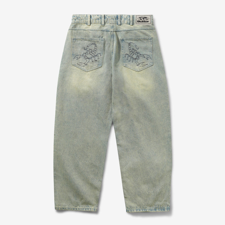 Scorpion Stitch Denim Jeans Tinted Light Blue