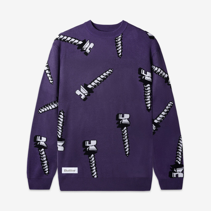 Screw Knit Sweater Dusk Purple
