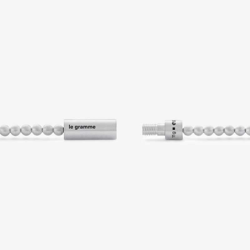 11g Brushed Sterling Silver Beads Bracelet