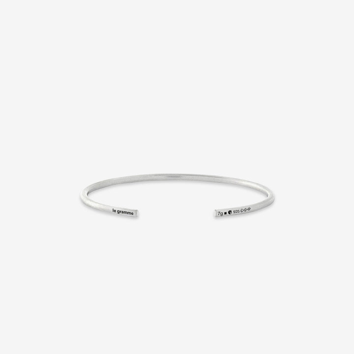 7g Brushed Sterling Silver Bangle Bracelet Front