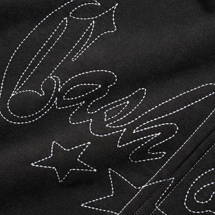 Strip Zip-Thru Hood Washed Black