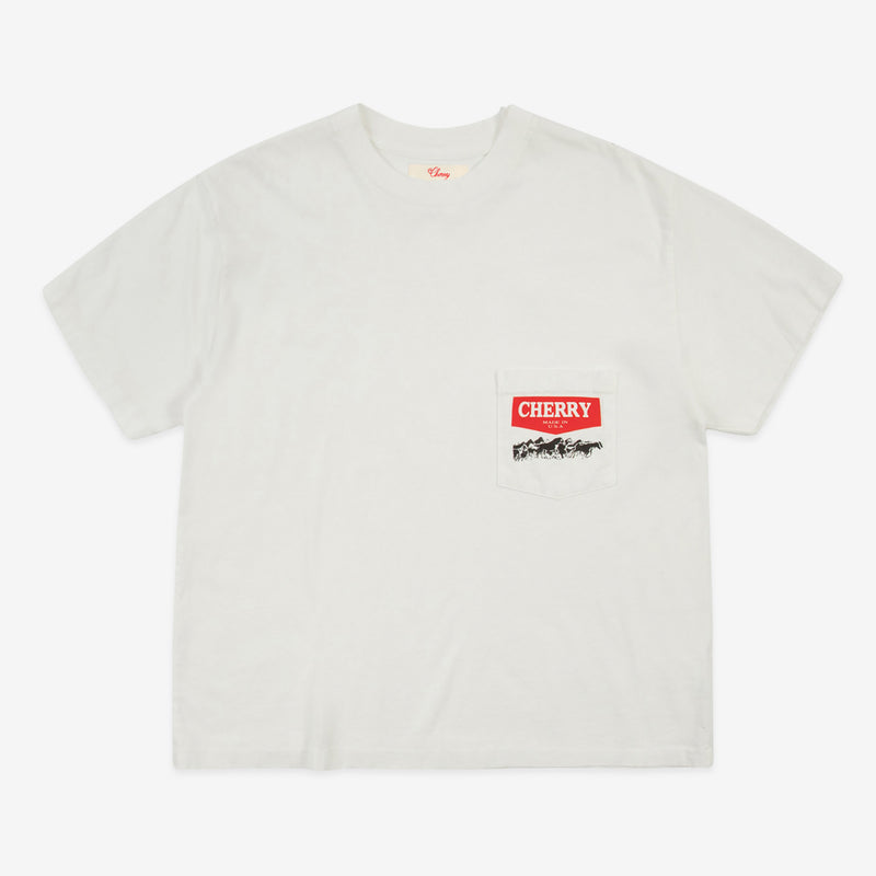 Western Chevron Boxy Pocket T-Shirt Vintage White Tees
