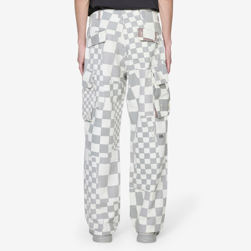 Printed Cargo Pant Checker Pants