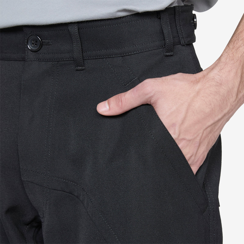 Curve Panelled Pant Black