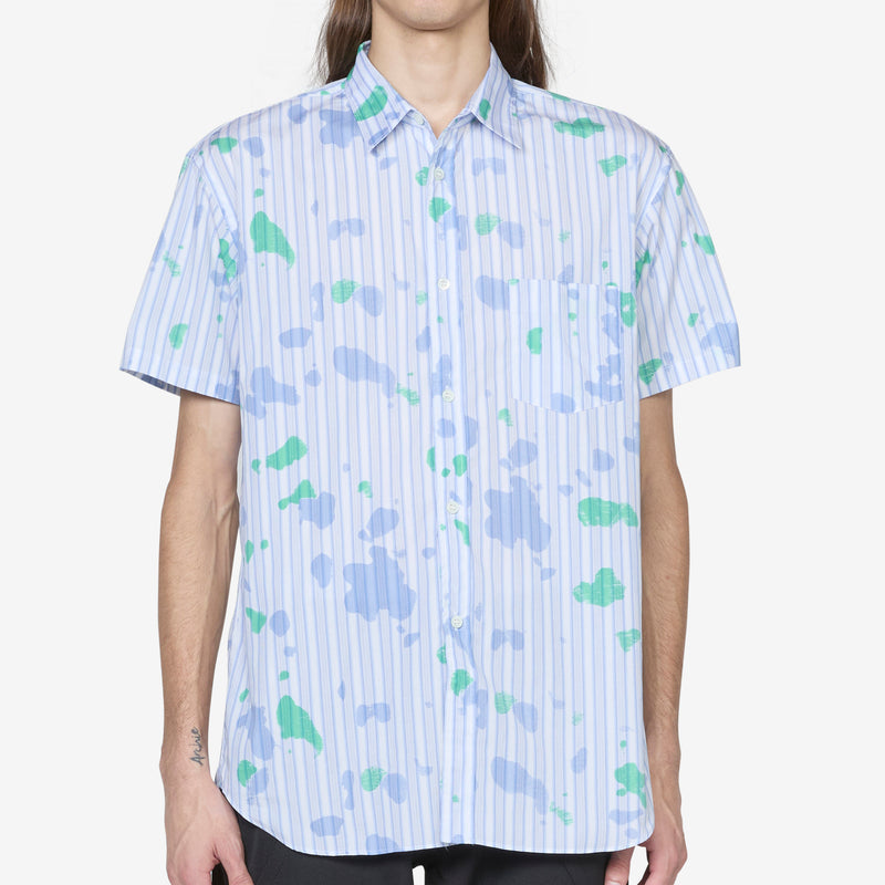 Short Sleeve Spray Paint Shirt Stripe Shirts