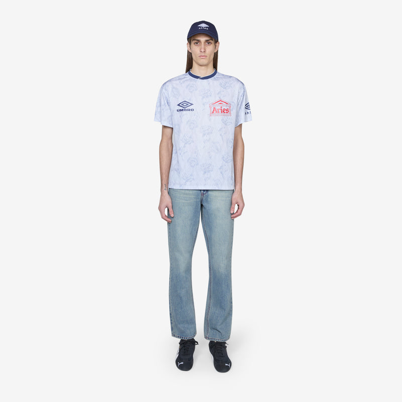 Aries x Roses Short Sleeve Football Jersey White Shirts