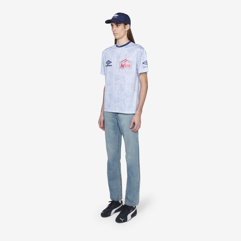 Aries x Roses Short Sleeve Football Jersey White Shirts