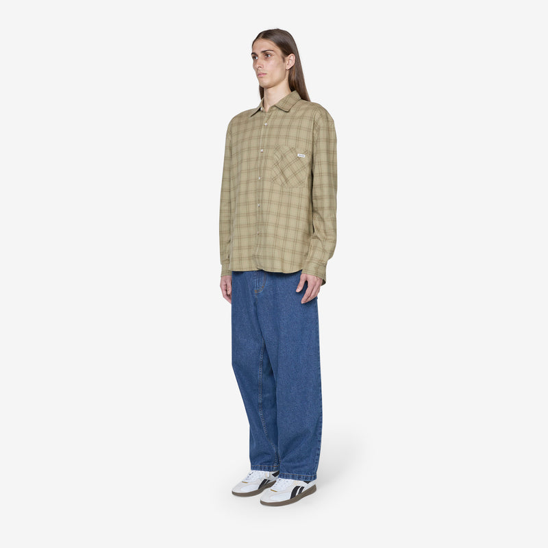 Mitchell Flannel Longsleeve Shirt  Green | Beige Shirts