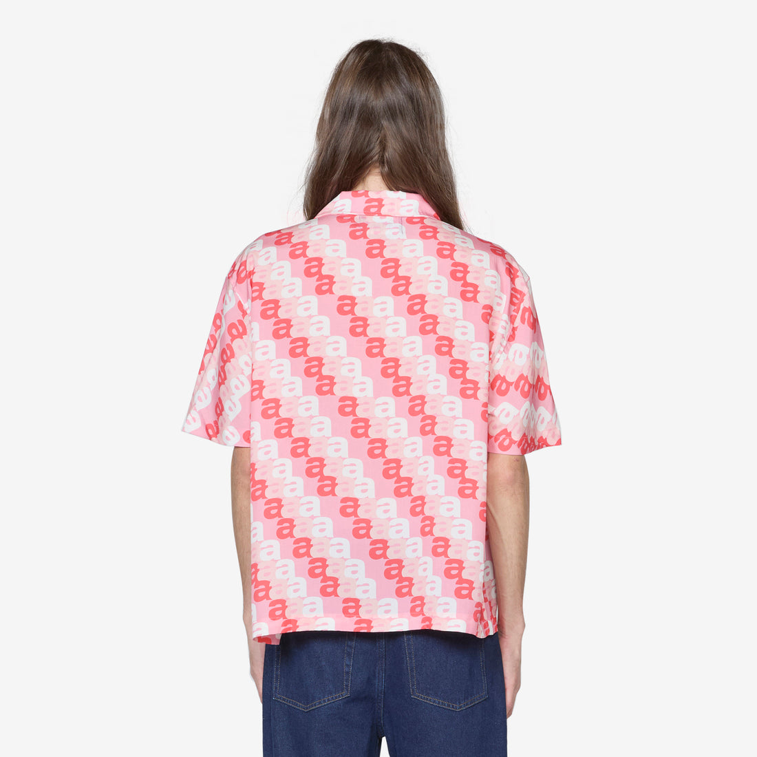 A Print Camp Shirt Pink Shirts