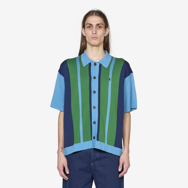 Knit Camp Collar Shirt Blue