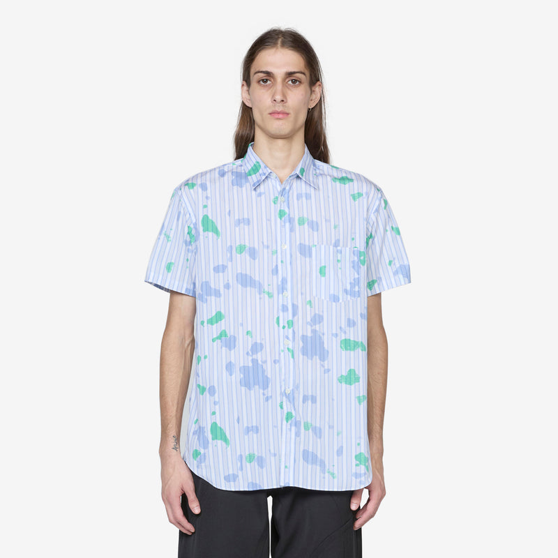 Short Sleeve Spray Paint Shirt Stripe Shirts