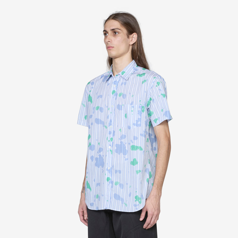 Short Sleeve Spray Paint Shirt Stripe Shirts