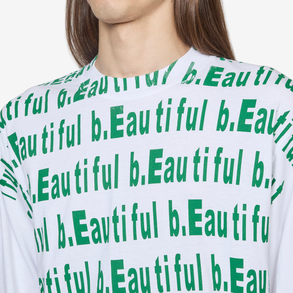 Repeat Logo Longsleeve T-Shirt White | Green Tees