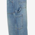 Washed Double Knee Denim Pant Indigo