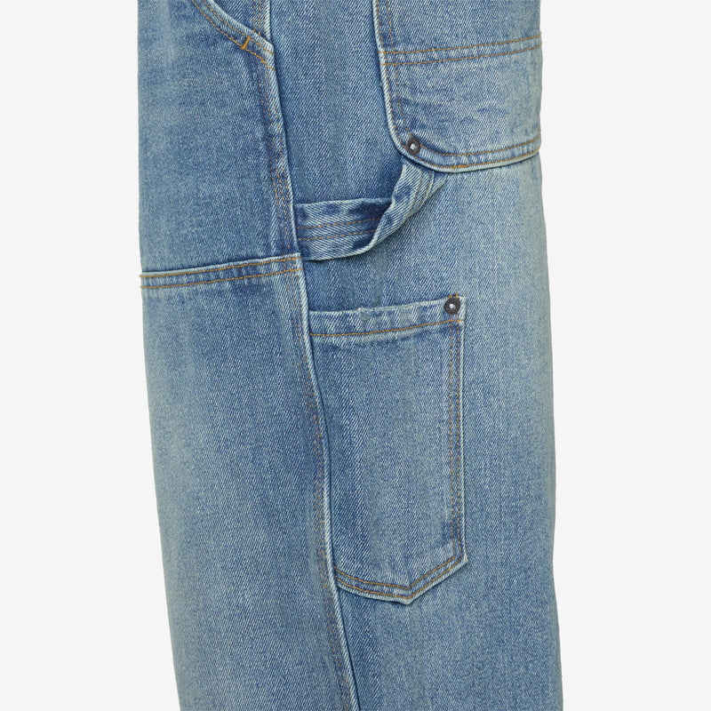 Washed Double Knee Denim Pant Indigo Pants