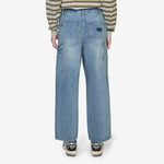 Washed Double Knee Denim Pant Indigo