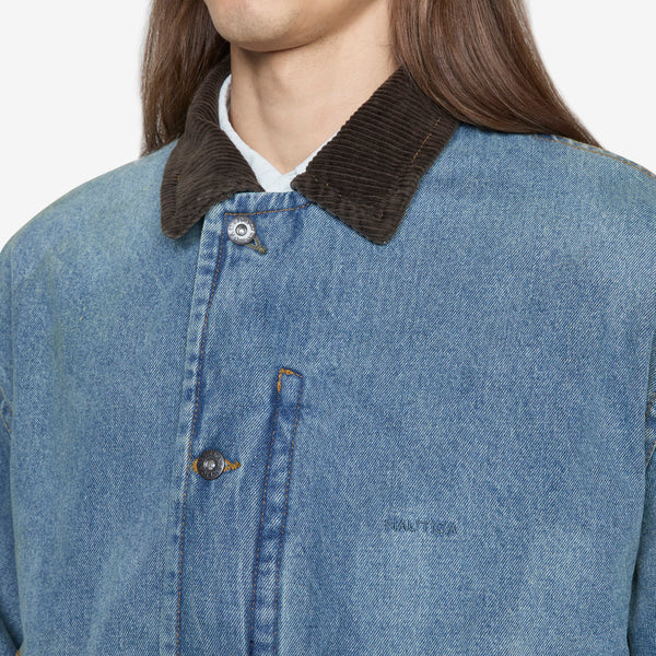 Washed Denim Padded Blouson Indigo Jackets
