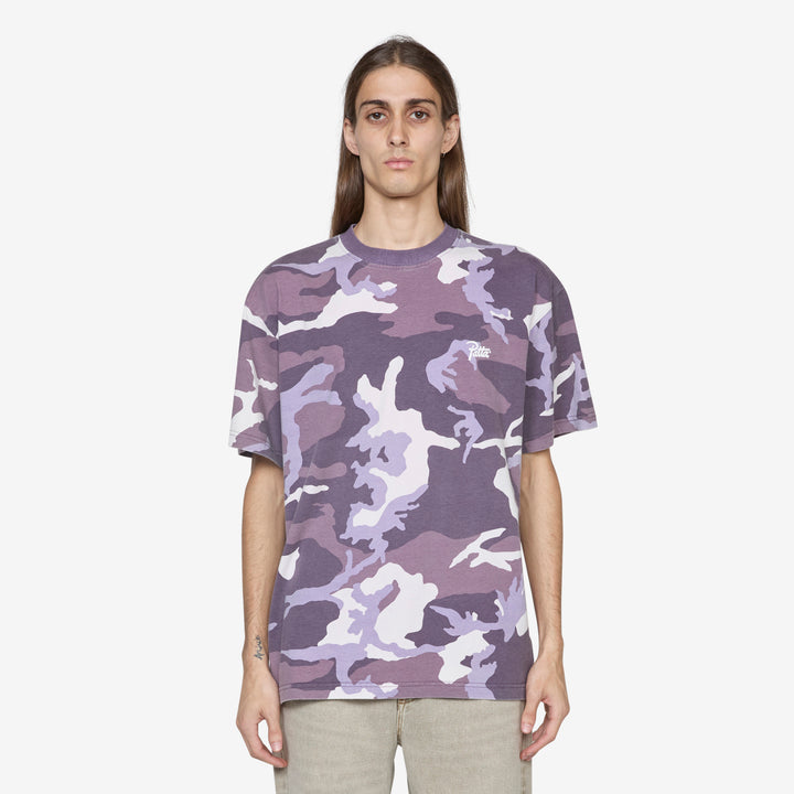 Basic Woodland Camo T-Shirt Navy Cosmos Front