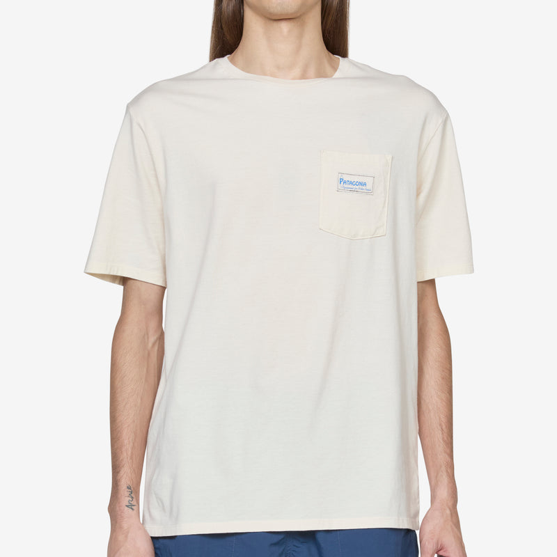Water People Organic Pocket T-Shirt Water People Banner: Undyed Natural Tees