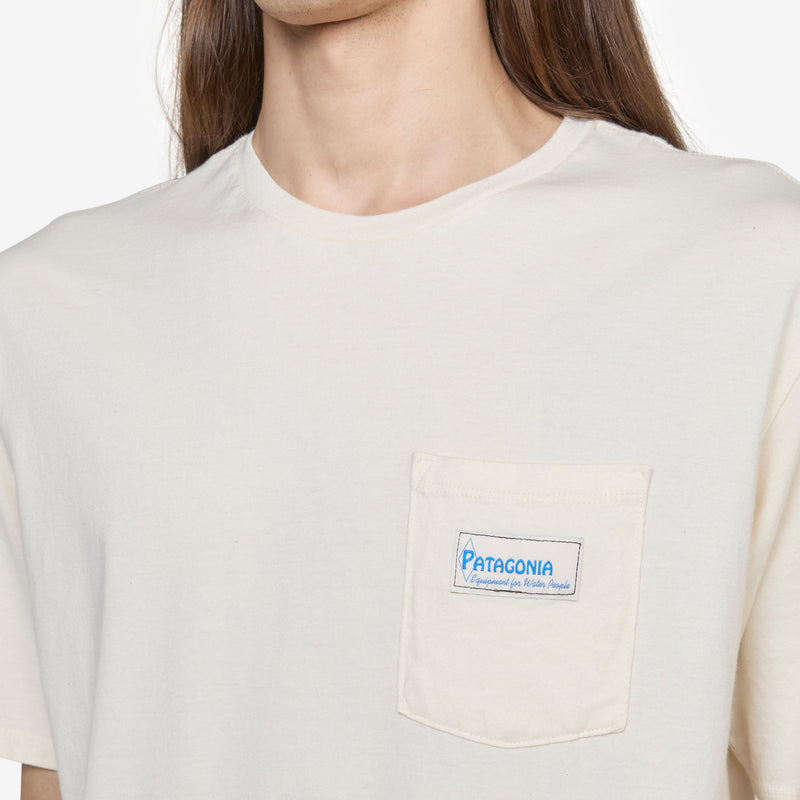 Water People Organic Pocket T-Shirt Water People Banner: Undyed Natural Tees