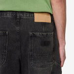 Super Wide Curve Double Knee Painter Denim Pants Black