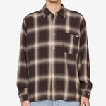 Ombre Bleached Long Sleeve Shirt Brown