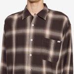 Ombre Bleached Long Sleeve Shirt Brown