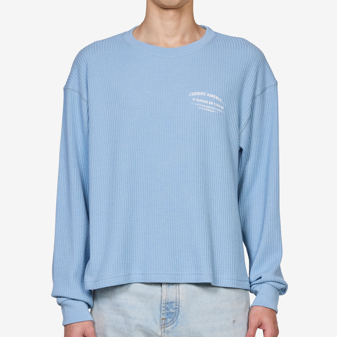 Ranchwear Boxy Thermal Sky Blue Tees