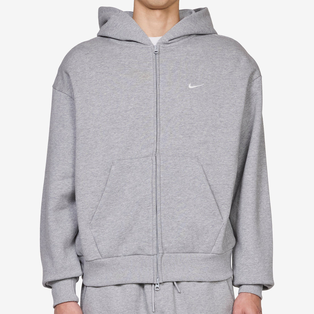 Solo Swoosh Full-Zip Hoodie Dark Grey Heather | Sail Jumpers