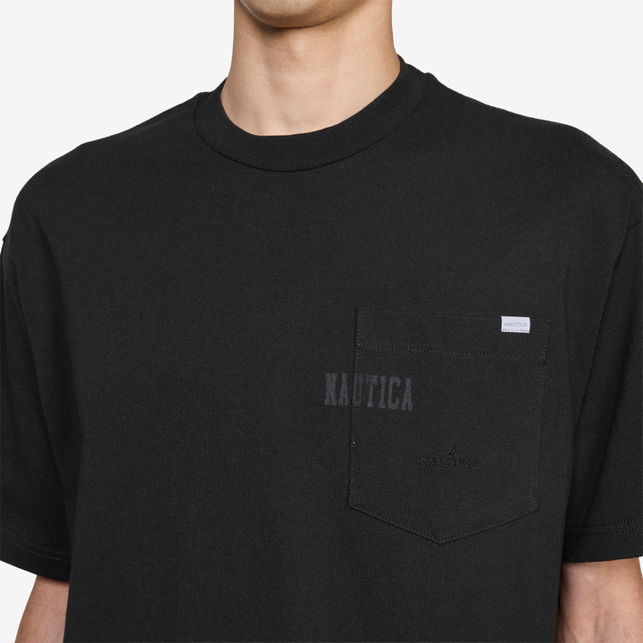 Hidden Logo Pocket Piece Dyed T-Shirt Black