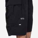 Ripstop Camo Curve Cargo Shorts Black