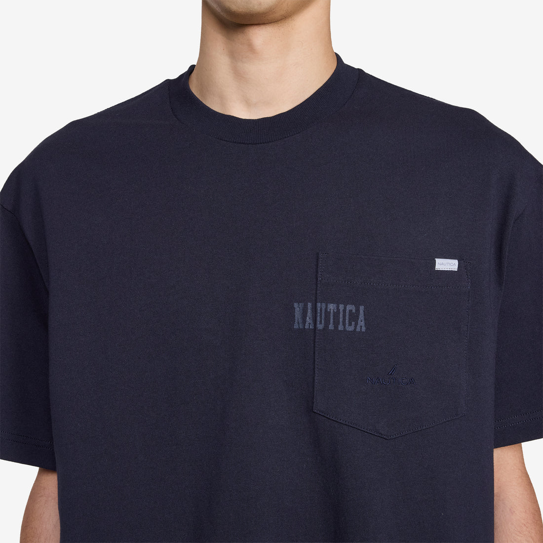 Hidden Logo Pocket Piece Dyed T-Shirt Navy Tees