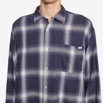 Ombre Bleached Long Sleeve Shirt Navy