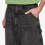 Super Wide Curve Double Knee Painter Denim Pants Black