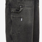 Super Wide Curve Double Knee Painter Denim Pants Black